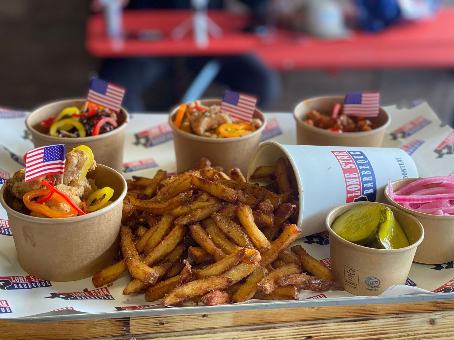Sharing platter for four with chicken, sides and chips